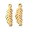 Ion Plating(IP) 304 Stainless Steel Pendants, Manual Polishing, Leaf Charms, Golden, 18.5x6x1mm, Hole: 1.6mm