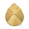 304 Stainless Steel Pendants, Teardrop Charm, Golden, 31x24.5x2.5mm, Hole: 1.6mm