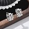 Brass Clear Cubic Zirconia Hoop Earrings, Platinum, 14.5x14.5x9.5mm