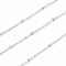 Tarnish Resistant 304 Stainless Steel Cable Chains, Satellite Chains, with Spool and Beads, Soldered, Stainless Steel Color, 1.6x1x0.3mm, 2x1mm, about 32.8 Feet(10m)/roll