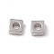 Brass Beads, Cadmium Free & Nickel Free & Lead Free, Square, Real Platinum Plated, 3x3x1.5mm, Hole: 1.4mm