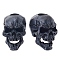 SUPERFINDINGS 2PCS Halloween Skull Lanyard Bead Brass European Beads Gothic 19.5x13.5mm Charm Bead Black Large Hole Beads for Bracelet Necklace Accessories,Hole: 5mm