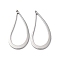 Brass Pendants, Cadmium Free & Nickel Free & Lead Free, Teardrop, Hollow, Platinum, 29x14x1mm, Hole: 0.9mm