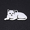 Non-Tarnish 304 Stainless Steel Kitten Pendants, Laser Cut, Lying Cat Shape, Stainless Steel Color, 9.5x19x1mm, Hole: 1.2mm