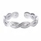 Non-Tarnish 304 Stainless Steel Twist Wrap Open Cuff Ring for Women, Stainless Steel Color, US Size 7 1/4(17.5mm)