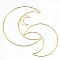 Iron Hoops, Macrame Ring, for Crafts and Woven Net/Web with Feather Supplies, Moon, 50mm