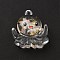 Luminous Transparent Resin Pendants, Octopus Charms, with Gold Foil, Seashell Color, 27x25x10mm, Hole: 1.8mm