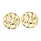 Rack Plating Eco-friendly Brass Pendants, Cadmium Free & Lead Free, Textured Flat Round Charm, Real 24K Gold Plated, 22x1.5mm, Hole: 1.2mm
