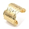304 Stainless Steel Wide Cuff Bangles, Golden, Inner Diameter: 2-3/8 inch(6.1cm)