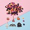 DIY Halloween Bracelet Making Kit, Including Polymer Clay Disc Beads, Pumpkin & Ghost & Broom & Bat & Skeleton Alloy Enamel Pendants, Mixed Color