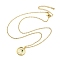304 Stainless Steel Cubic Zirconia Constellation Flat Round Pendants, Cable Chain Necklaces, Golden, Virgo, 15.35 inch(39cm)