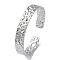 Non-Tarnish 304 Stainless Steel Open Cuff Bangle for Women, Stainless Steel Color, Inner Diameter: 2-1/8 inch(5.33cm)