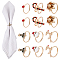18Pcs 6 6 Style Santa Claus & Christmas Tree & Flower & Deer & Candy Cane Enamel Adjustable Rings Set, Christmas Theme Alloy Jewelry for Women, Golden, Inner Diameter: 16.5~17.4mm, 3Pcs/style