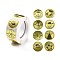 Christmas Themed Flat Round Roll Stickers, Self-Adhesive Paper Gift Tag Stickers, for Party, Decorative Presents, Gold, 25x0.1mm, about 500pcs/roll