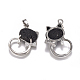 Кулоны с котенком из вулканического камня G-L512-R05-2