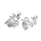 Латунные микропаве прозрачные подвески с фианитом KK-R133-051P-NF-2