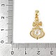 Подвески из прозрачного стекла из латуни RGLA-M002-05G-3