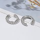 Латунные серьги-манжеты из прозрачного кубического циркония EJEW-I249-14P-1