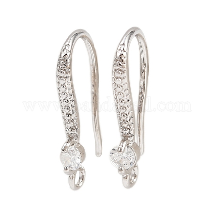 Латунь микро проложить кубического циркония серьги крючки KK-A257-14P-1