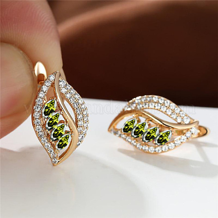 Серьги-кольца из листовой латуни с микропаве из кубических цирконий WG08CC9-03-1