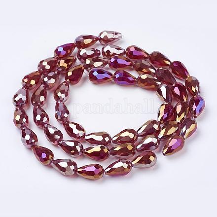 Стеклянные бусины с гальваническим покрытием  EGLA-D015-15x10mm-28-1