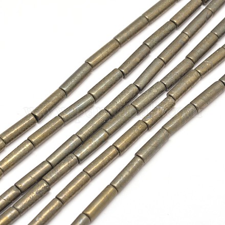 Колонка природный пирит бисер пряди G-I126-26-13x4mm-1