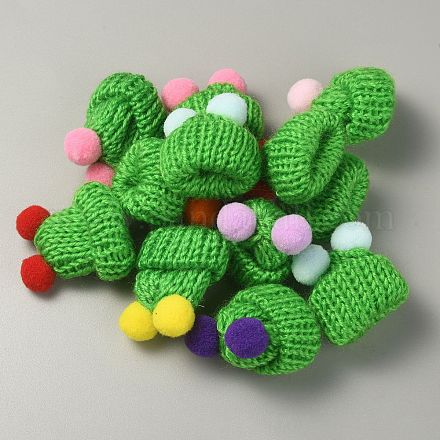 Шерстяная мини-шапка крючком с двойным помпоном DIY-WH0032-56G-1