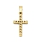 304 Stainless Steel Pendants, Ion Plating(IP), Cross Charm, Golden, 28x15x2mm, Hole: 6x3.5mm