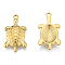Ion Plating(IP) 304 Stainless Steel Pendants, Tortoise, Real 18K Gold Plated, 25x14x3mm, Hole: 1.8mm