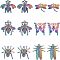 12Pcs 6 Styles Plated Alloy Pendants, Rainbow Color, 2pcs/style