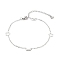 Tarnish Resistant 304 Stainless Steel Cable Chain Anklets, with Moon & Star Link and Lobster Claw Clasps, Stainless Steel Color, 8-7/8 inch(22.5cm)