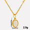 304 Stainless Steel Pave Natural White Shell Geometric Oval Pendant Necklaces, Golden, Pendant: 1.2x0.8cm
