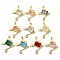 Rack Plating Brass Micro Pave Clear Cubic Zirconia Pendants, with Glass, Long-Lasting Plated, Cadmium Free & Lead Free, Real 18K Gold Plated, Musical Note Charms, Mixed Color, 37x30.5x7mm, Hole: 4x3.5mm