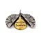 Openable 304 Stainless Steel Pendants, with Jump Ring, Flower with Word You Are My Sunshine, Antique Silver & Golden, 33.5x29x10mm, Hole: 8mm