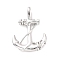 Non-Tarnish 304 Stainless Steel Pendants, Anchor, Stainless Steel Color, 37x26.5x7.5mm, Hole: 7x5mm