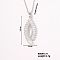 Fashionable and Elegant Brass Pave Clear Cubic Zirconia Horse Eye Pendant Necklaces for Women, Platinum, 15.75 inch(40cm)
