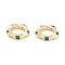 Brass Pave Cubic Zirconia Linking Rings, Cadmium Free & Nickel Free & Lead Free, Ring, Real 18K Gold Plated, Green, 8x8x1.5mm, Inner Diameter: 4.5mm