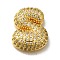 Brass with Cubic Zirconia Pendants, Cadmium Free & Nickel Free & Lead Free, Letter S, Letter S, 22x18x7mm, Hole: 4mm
