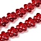 Transparent Glass Beads Strands, Plum Blossom, Brown, 12~13x12~13x7mm, Hole: 1mm, about 59~60pcs/strand, 24.80~25.20''(63~64cm)