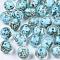 Handmade Lampwork Beads, with Gold Sand, Round, Sky Blue, Size: about 12mm in diameter, hole: 2mm
