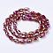 Electroplate Glass Beads Strands, AB Color Plated, Faceted Teardrop, Dark Red, 15x10mm, Hole: 1mm, 46~48pcs/strand, 69~72cm