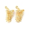 Brass Micro Pave Cubic Zirconia Pendant, Leaf Charms, Cadmium Free & Nickel Free & Lead Free, Real 18K Gold Plated, 19x9x2mm, Hole: 1.2mm