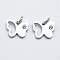 316 Surgical Stainless Steel Pendants, with Cubic Zirconia, Butterfly, Clear, Stainless Steel Color, 9x11x2mm, Hole: 3mm