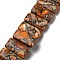 Synthetic Imperial Jasper Beads Strands, Dyed, Rectangle, 2-Hole, Chocolate, 10x20x5mm, Hole: 0.9mm, about 17pcs/strand, 6.89''(17.5cm)