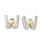 Brass Beads, Cadmium Free & Lead Free, Platinum & Golden, Letter W, 10.5x13x7mm, Hole: 5x4mm