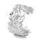 Flower 304 Stainless Steel Bangles for Women, Stainless Steel Color, Inner Diameter: 1-7/8x2-1/4 inch(4.8x5.8cm)