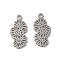 Non-Tarnish 304 Stainless Steel Pendants, Laser Cut, Flower Charm, Stainless Steel Color, 17.5x8.5x1mm, Hole: 1.6mm