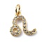 Brass Micro Pave Cubic Zirconia Charms, Cadmium Free & Lead Free, Constellation Charms, with Jump Rings, Real 18K Gold Plated, Leo, 11.5x12x1.5mm, Hole: 3.4mm