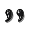Natural Black Onyx Pendants, Magatama Charms, Dyed & Heated, 20.5~23.5x11~16.5x5.5~6mm, Hole: 1.8mm