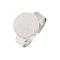 Brass Pad Ring Bases, Lead Free, Cadmium Free and Nickel Free, Adjustable, Platinum Color, about 3~4.5mm wide, 18mm inner diameter, Tray: 12mm in diameter
